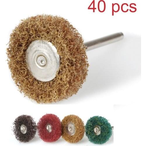 40pcs/set Shank Nylon Grinding Head Polishing Buffing Wheel Brush Rotary Tool Dremel Accessories