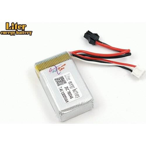7.4V 1000mAH Wholesale remote control aircraft flying saucer aircraft lithium battery SM plug 703048 25c