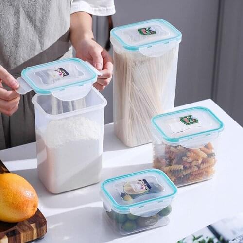 Home Kitchen Plastic Transparent Airtight Tank Vegetable Storage Tank Refrigerator Food Noodle Storage Box Living Room Snack Jar