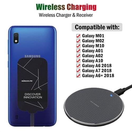 Qi Wireless Charging for Samsung Galaxy On6 M10 A6 A7 A6+ 2018 A10 A10S A01 Wireless Charger+Micro USB Receiver