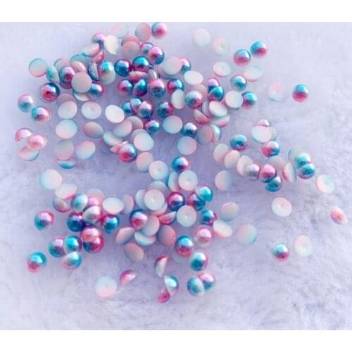 DIY Craft Flatback Imitation Pearl Half Round Jewelry Garment Beads 4mm For Nail Art ABS Pearls 4000pcs -B17*10