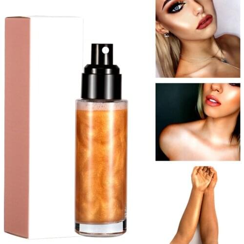 Facial Brightening High Gloss Spray Highlighter Trimming Lasting Liquid Contour Fluorescent Powder Private Label