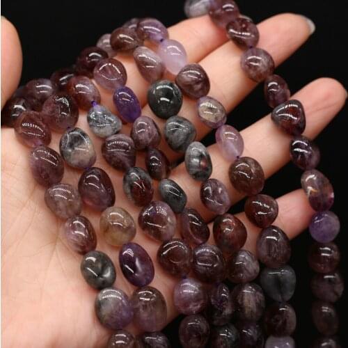 Natural Stone Bead Irregular Purple Rutilated Quartz Loose Beads 10-12 MM For DIY Jewelry Making Necklace Bracelet Accessory