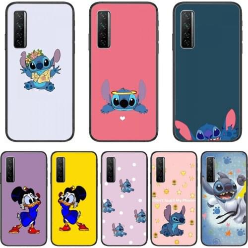 Phone Case Stitch Micky Mouse Duck Disney Phone Case For Huawei Nova 2 3 4 5 6 7 8 SE i E Pro Lite Black Etui Coque Painting Ho