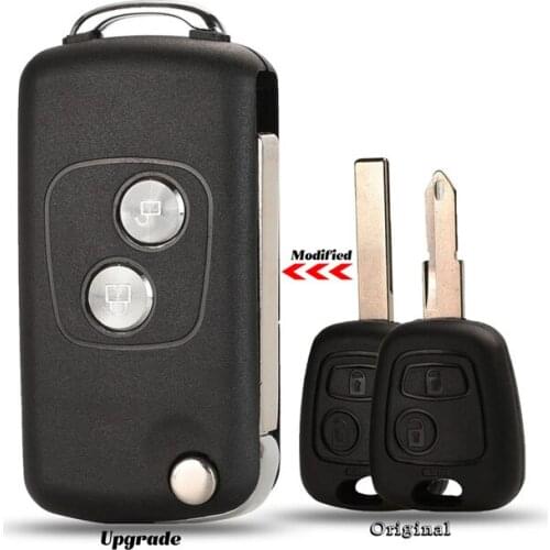 Jingyuqin Modified 2 Buttons Flip Key Case Fob Shell Cover Fob Cover For Citroen C1 C2 C3 For Peugeot 206 306 307