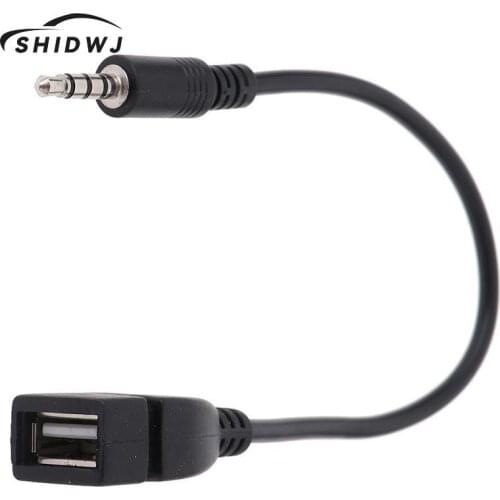 3.5mm Black Car AUX Audio Cable To USB Audio Cable Car Electronics For Play Music Car Audio Cable
