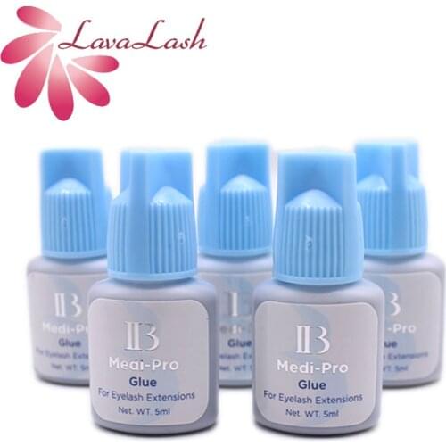 5 Bottles IB Ibeauty Medi-Pro Glue Black For Eyelash Extension Glue Light Blue Cap 5ml Original Korea Adhesive 1-2s Fast Drying