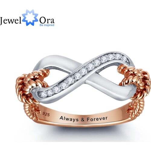 Personalized Ring 925 Sterling Silver Infinity Love Promise Valentines Day Engraved Gift For Her(JewelOra RI101795)