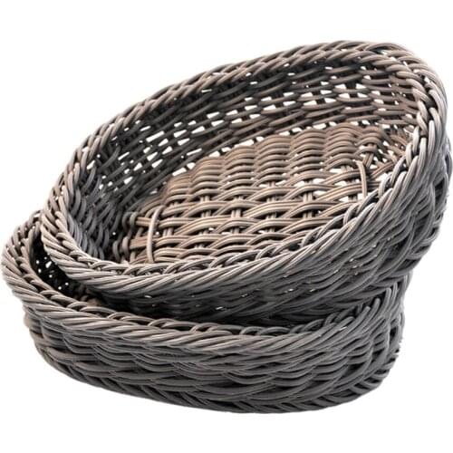 Fruit Basket Vegetable Basket Food Basket Supermarket Display Basket Bread Basket Egg Blue Imitation Rattan Basket Rattan Basket