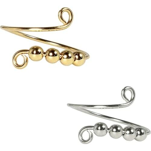 Summer New Product Trend Micro-motion Ring Spinner Gold and Silver Opening Ring Couple Jewelry Party All-match Gift Accessories