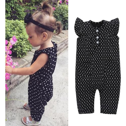 Summer Sleeveless Cute Baby Girls Clothes 2019 Toddler Newborn Baby Girl Dot Romper Jumpsuit Outfit