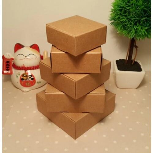 Small Kraft gift packaging paper box brown paper cardboard box soap Jewelry Candy packing kraft paper box