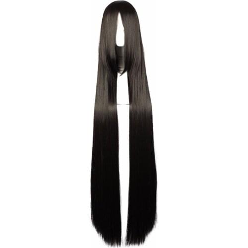 MCOSER Free Shipping 120cm Long Straight Synthetic Black Color Cosplay Wig 100% High Temperature Fiber Hair WIG-256A