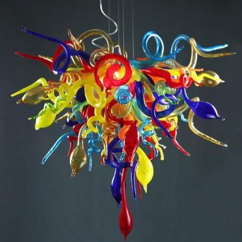 New Arrival Art Glass Chandelier for Living Room All the Colors on Parade Hand Blown Glass Chandelier
