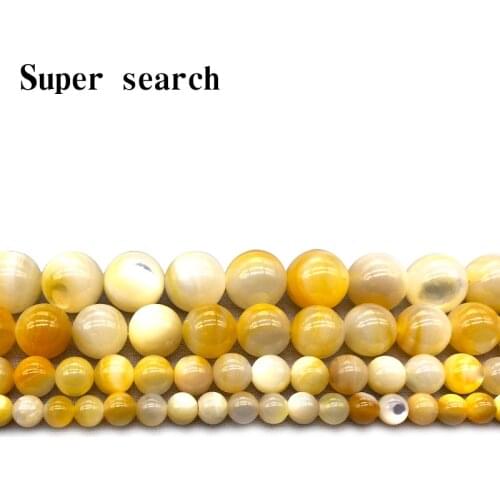 Wholesale Natural Shell Beads Gold Texture Glittering Loose Beads 6 8 10 12MM Fit DIY Bracelet Necklace For Jewelry Making
