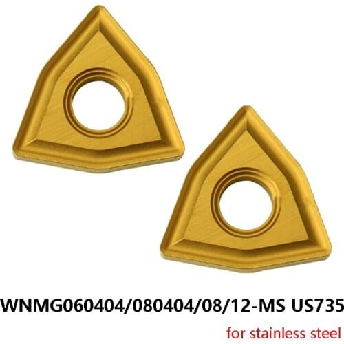 Carbide Inserts for Stainless Steel WNMG WNMG060404-MS WNMG080404-MS WNMG080408-MS WNMG080412-MS US735 Lathe Cutter