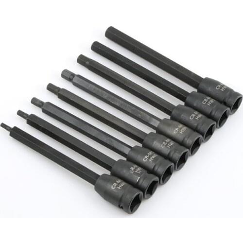 One Pcs 1/2 Inch Screwdriver Hex Bit Impact Socket H4 H5 H6 H7 H8 h9 H10 H12 Cr-Mo Electric Wrench for Auto Repair Tool