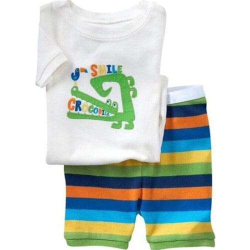Baby Pajamas Sets Fashion Pijamas Children Clothing Suits Kids Pyjamas Girls Boys Sleepwear Short Sleeve Cotton Nightgown 2-7Y