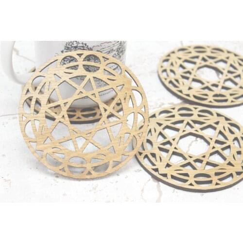 Heavenly City Lunar Cycle Zodiac - Sacred Geometry - Laser Cut Coasters