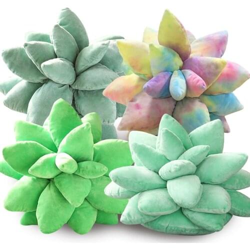 Lifelike Succulent Plants Stuffed Toys Soft Bookshelf Decor Doll Creative Potted Flowers Pillow For Girls Kids Gift