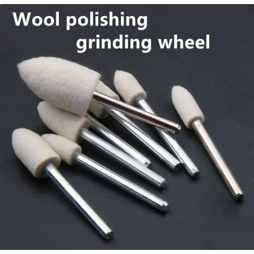 Citop 10pcs Conical Head Wool Polishing Wheel Grinding Head Polishing Tool Accessory Polishing Tool