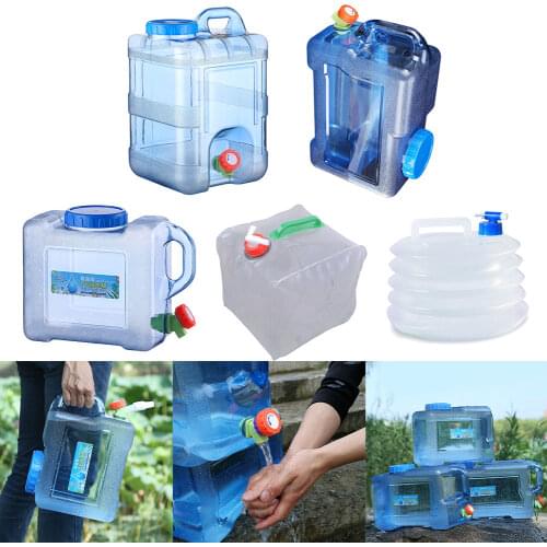 12/15L Capacity Outdoor Water Bucket Portable Handheld Car Water Tank Container with Faucet for Camping Picnic Hiking