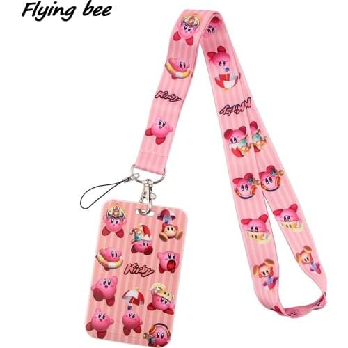 Flyingbee X1610 Cartoon Pink Neck Strap Lanyard For Keys ID Card Gym Phone Straps USB Badge Holder DIY Hang Rope Lariat Lanyard