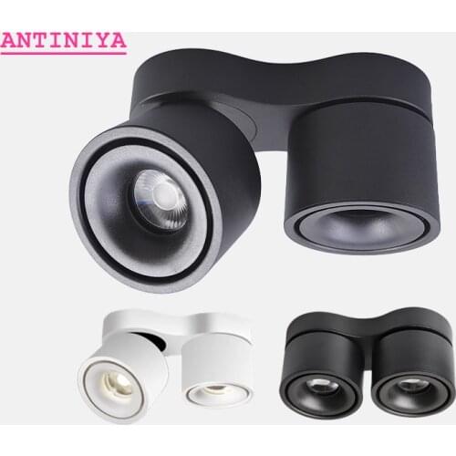 Dimmable Rotating Surface Mounted LED Downlights 20W 24W 30W 36W 40W COB LED Ceiling Lamp Spot Lights AC85~265V Indoor Lighting