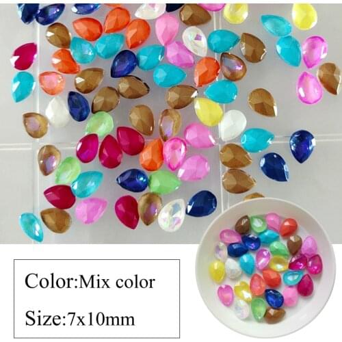 7x10mm 30pcs Glass Mocha Rhinestones 3D Water Drop Stones Nail Art Decoration Strass Polishing Charm Design Accessories Jewelry