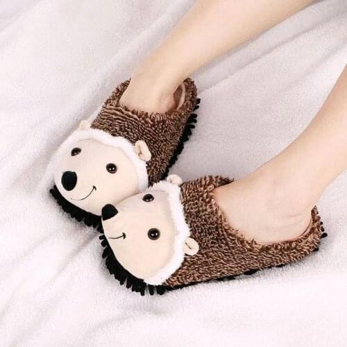 Super Cute Cartoon Hedgehog Slippers Cosplay Animal Shoes Funny Winter Warm Indoor Toy Slides For Man Woman Children