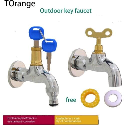 Outdoor keyed faucet outdoor public place washing machine car wash with lock anti-theft for household use 4 points single cold