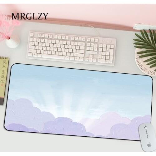 Vime 29X25 Anime Computer Keyboard Anti Slip Table Pad Desk Mats Kawaii Mousepad Fresh Sky Scenery Oil Painting Pc Gamer Carpet