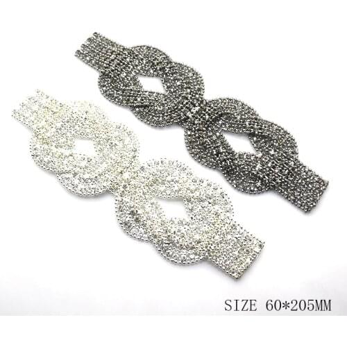 ZMASEY New 1Pcs 60*205mm Crystal Applique Sash For Bridal DIY Handwork Sewing Beautiful Rhinestones Decoration Free Shipping