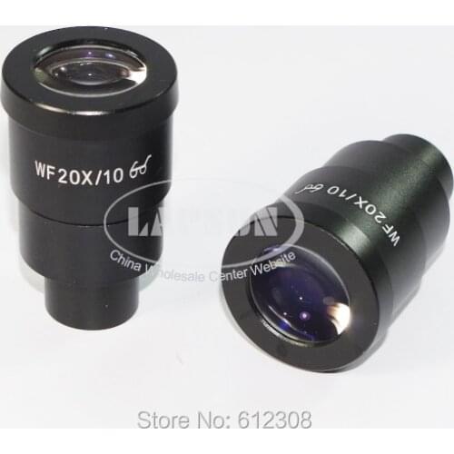 1 Pair / 2pcs / Lot Widefield Wide Field WF20X/10 20X 10mm Eyepiece Lens 30.0mm Eyepieces for Stereo Microscopes Set System