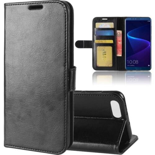 10pcs/lot R64 Wallet Leather Stand PU+TPU Cover Stand Case with card slot For Huawei Honor V10