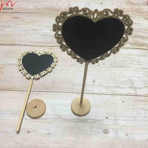 20x heart mini blackboard chalkboard wooden tabletop chalkboard table number stand