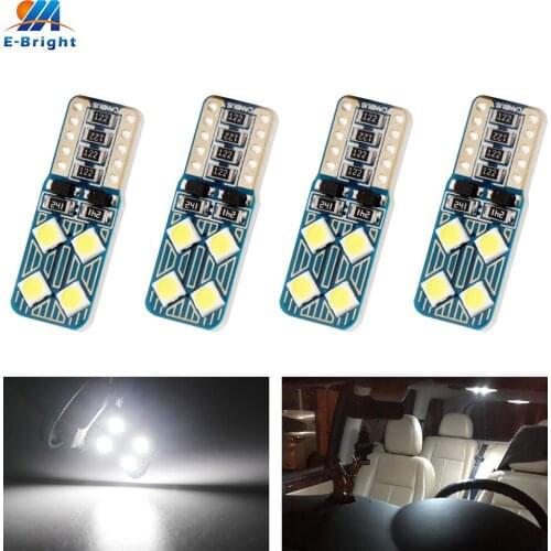 4X 12V Canbus W5W 194 T10 3030 8 SMD LED NO ERROR Bulbs Car Door Reading Indicator License Plate Lights Clearance Light White