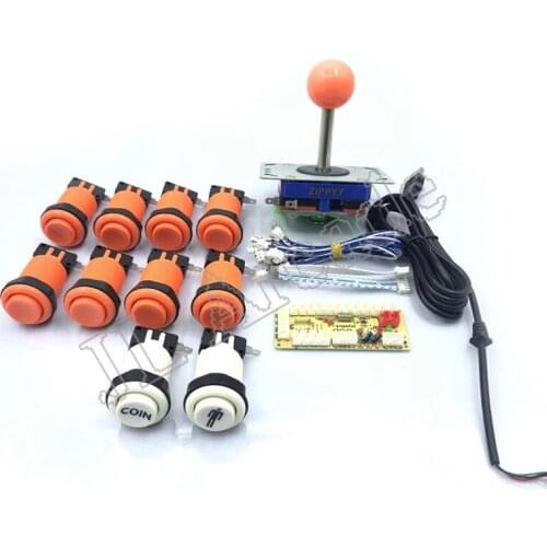 Arcade DIY KIT American Style ZIPPY Joystick HAPP Type COIN 1Player HAPP Button With Micro Switch And Zero delay encoder For PC