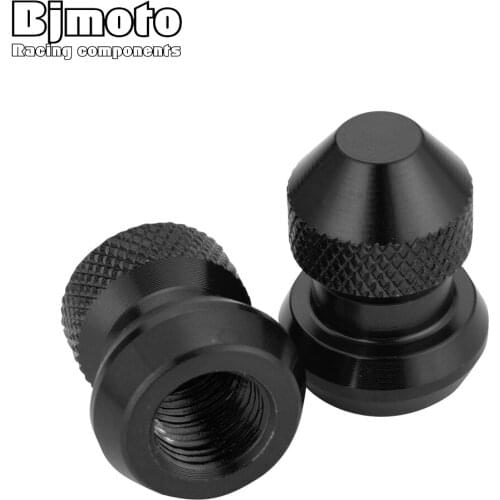 Bjmoto 2pcs Aluminum Car Trucks Bikes Motorcycles Wheel Tires Valves Tyre Stem Air Caps Airtight Cover For Honda Yamaha Black