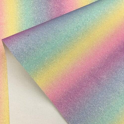 Glitter Pu Leather Fabric Mermaid Rainbow Gradient Love Star Fabrics Diy Headwear Shoes Bag Accessories Fabric Handmade Material