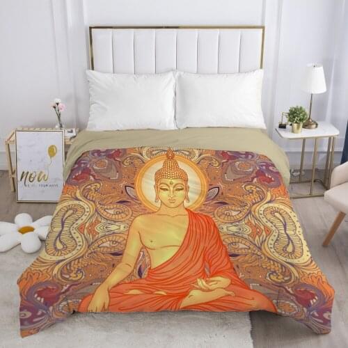 Buddhism Duvet cover Quilt/Blanket/Comfortable Case Double King Bedding 140x200 240x220 200x200 for Home yellow