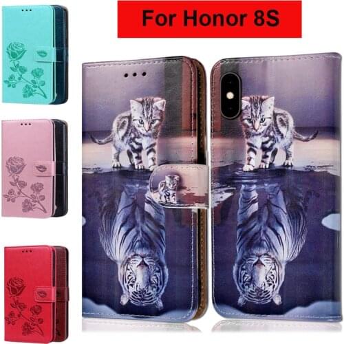 Huawei Honor 8S Case on Honor 8S Case Flip 5.7" Magnetic Wallet Leather Book Case for Huawei Honor 8S 8 S S8 KSE-LX9 Cover Capa