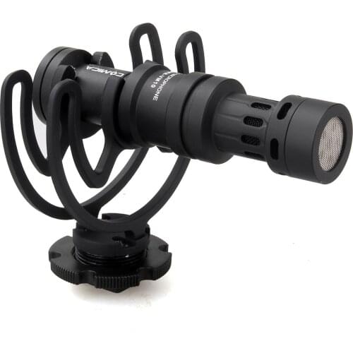 CVM-VM10 Cardioid Directional Condenser Shotgun Video Microphone for DSLR for iPhone Vlog Vlogger Livestream with Windscreen
