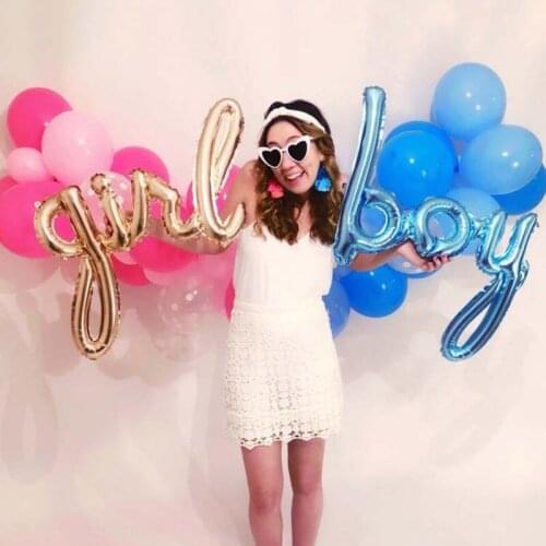 Gender Reveal Baby Shower Decoration Supplies gift photo prop Backdrop rose gold blue it is a Girl boy balloon Garland Banner