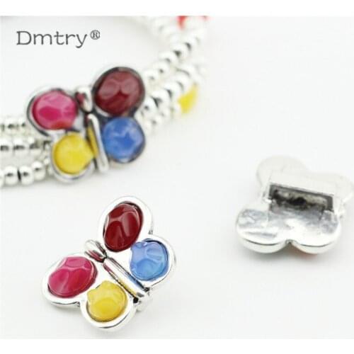 Dmtry 5pcs/lot Creative Design Vintage Retro Silver-plated Bracelet Necklace Charms Finding Jewelry DIY Making Accessory LC0183