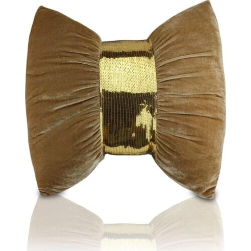 European Style Modern Fashion Sequin Bow Plush Square Living Room Sofa Car Bed Pillow Waist Back