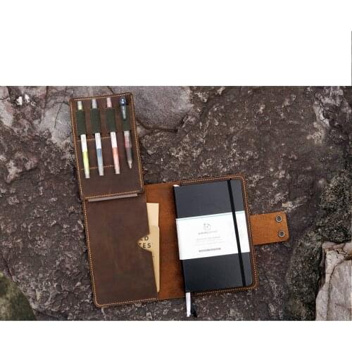 Personalized rustic leather Panda Daily Planner cover case 5 x 8.25 inch, full grain leather Panda Planner cover