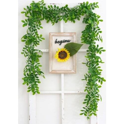 180CM 72 Leaves Artificial Plant Rattan Locust Leaf Vine Wall Hanging Rattan Wedding Home Living Room Decoration Green Plants