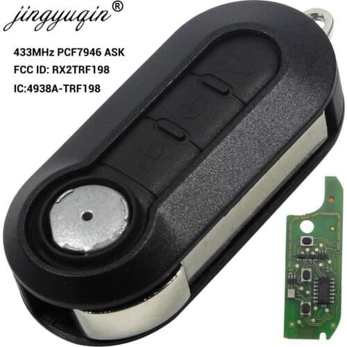 Jingyuqin 3BTN Remote Key Fob 433MHz ID46 for Fiat 500L MPV Ducato Lancia for Citroen Jumper for Peugeot Boxer 2008-15 RX2TRF198