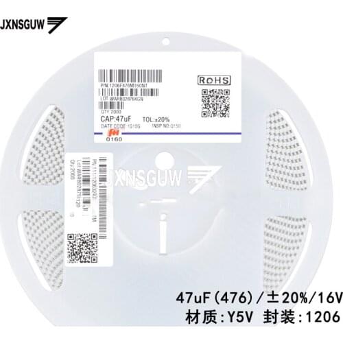 10PCS Chip capacitors 1206 20% 16V Y5V 10uF 22uF 47uF 106 226 476 FH